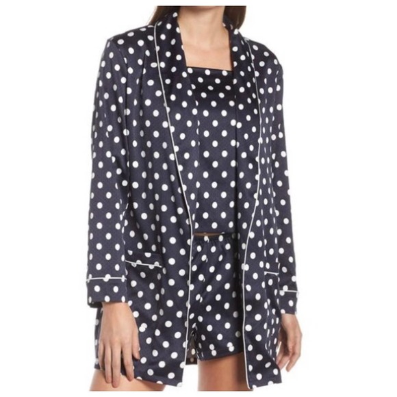 Polka dot silky pajamas from something navy size large - Picture 1 of 6